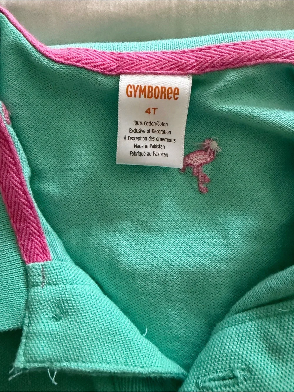 Boys Gymboree polo blue pink flamingo’s summer tropical size 4t